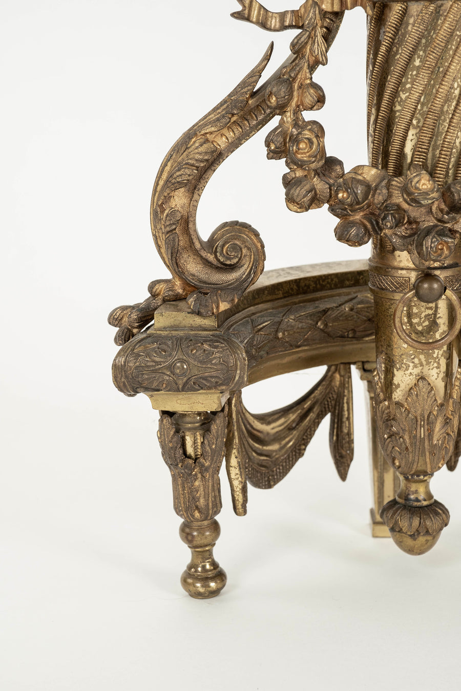 Pair 19th Century French Louis XVI Style Gilt Bronze Chenets