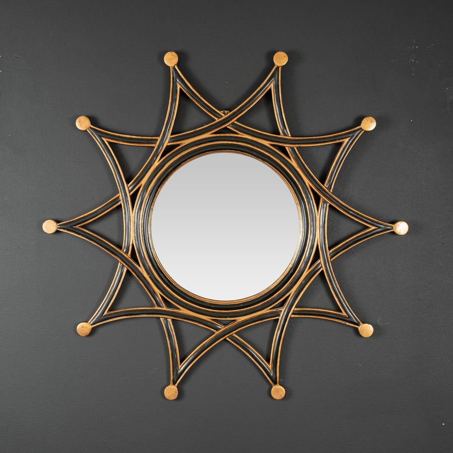 Black Gold Decagram Starburst Mirror