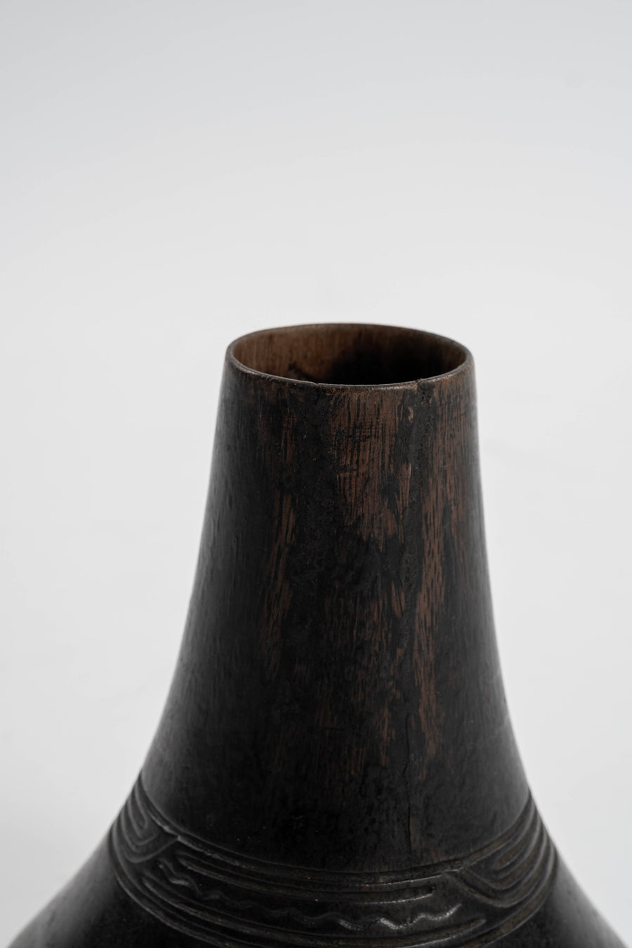 Vintage Wood African Milk Cup Vase
