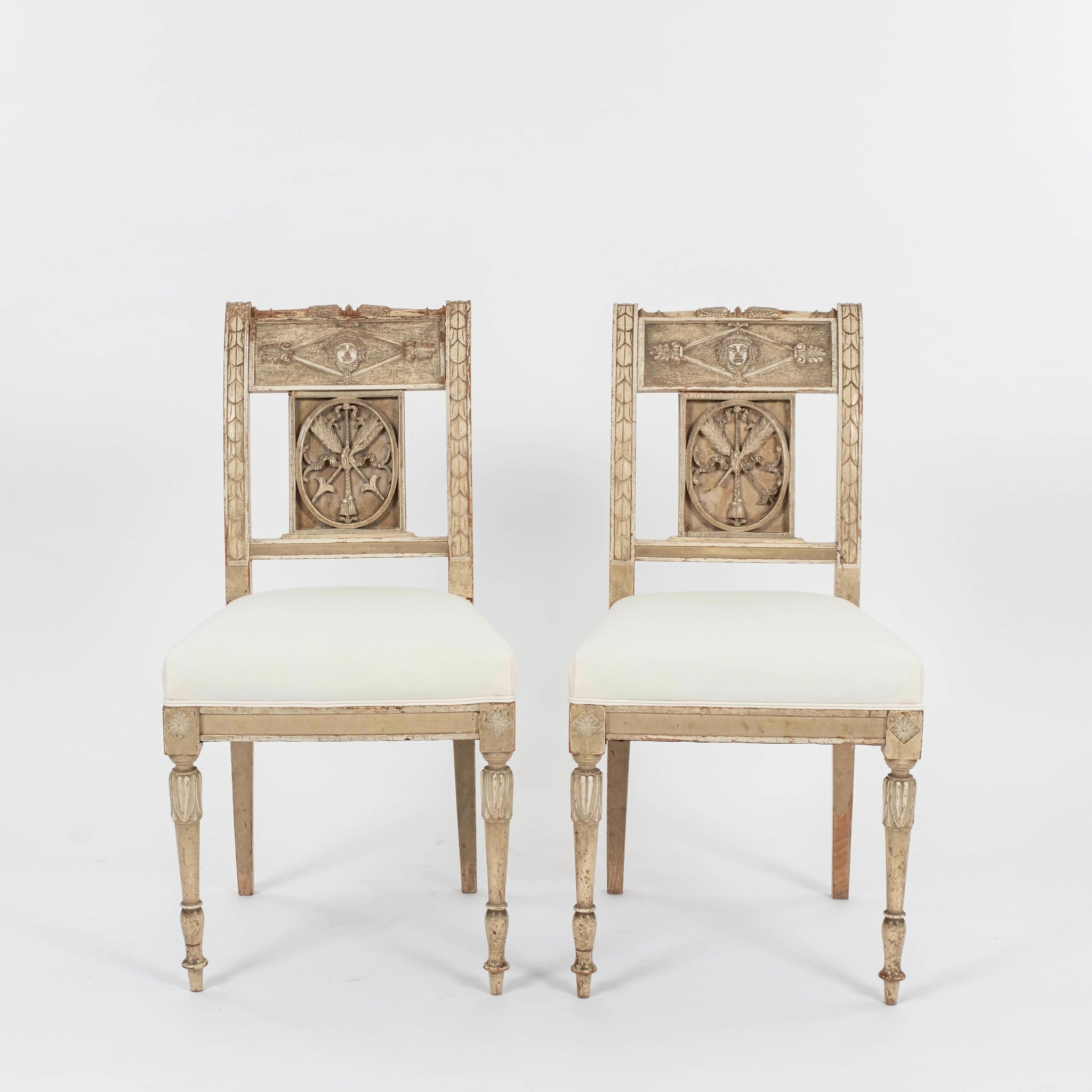 Gustavian Painted Chairs - Pair - Litt Concept House