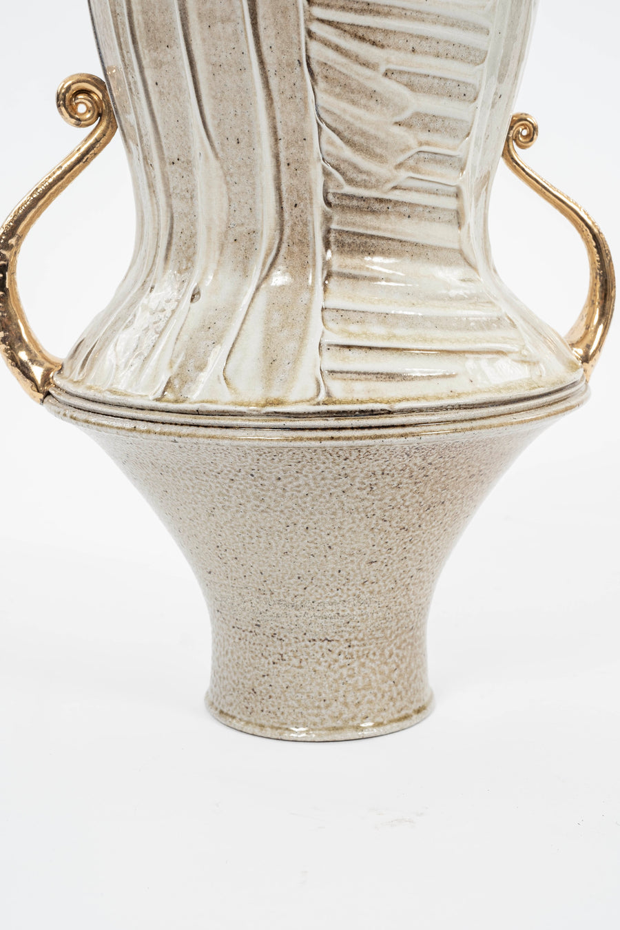24k Gilt Glazed Grande Lidded Vase Chase Gamblin