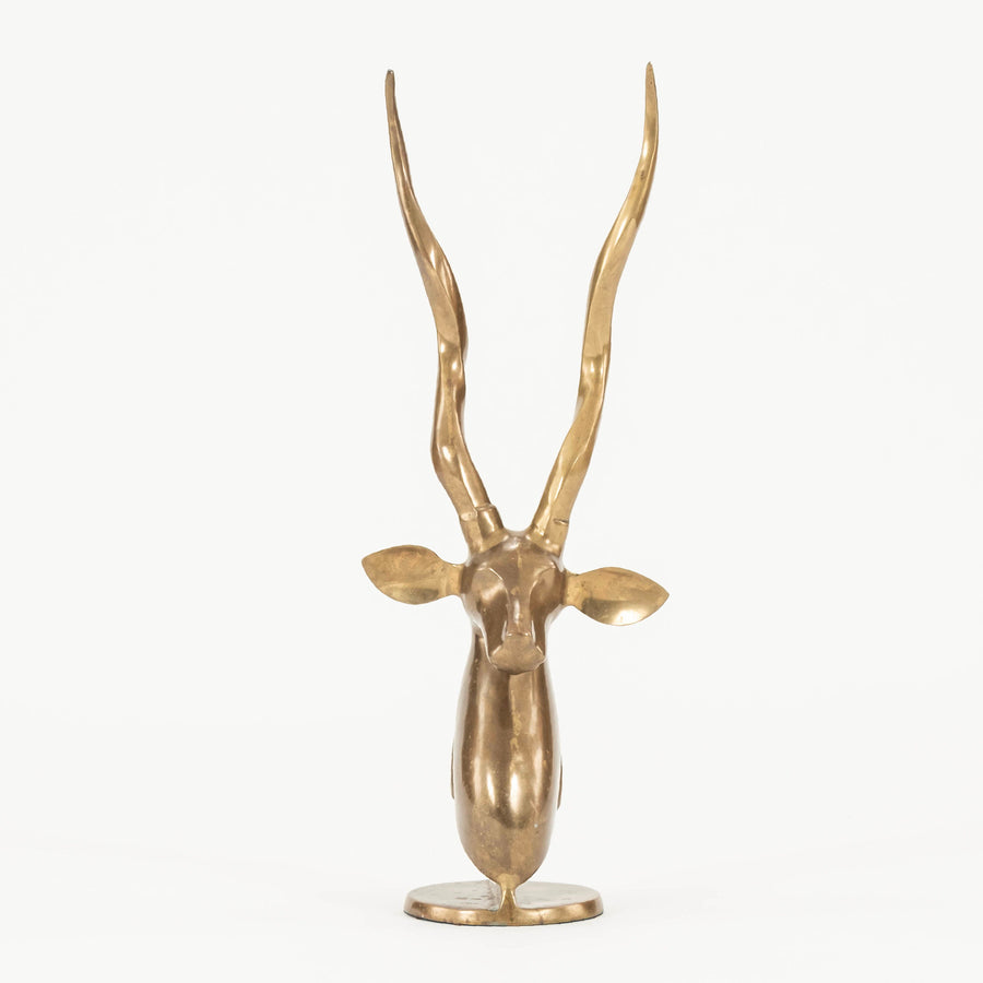Vintage Brass Gazelle Sculpture
