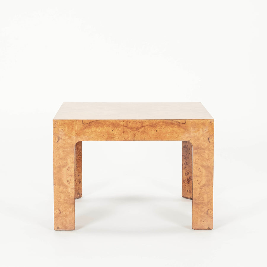 Lacquered Burl Wood Side Table
