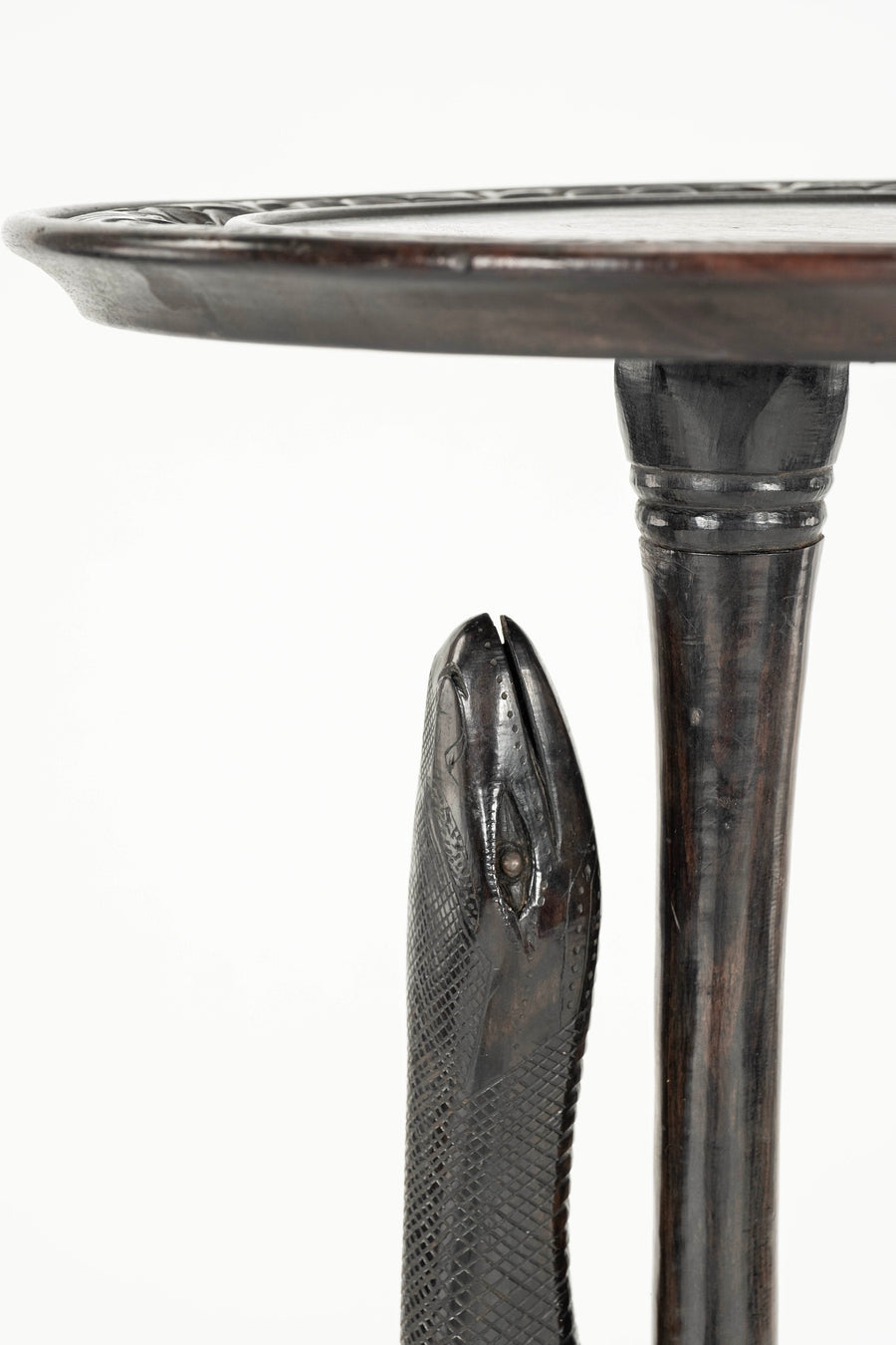 19th Century Carved Snake Serpent Pedestal Table