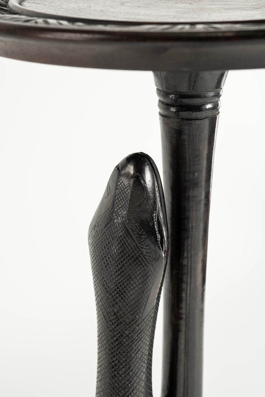 19th Century Carved Snake Serpent Pedestal Table