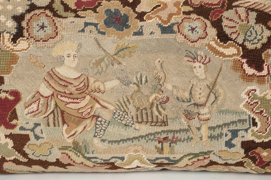 19th Century Needlepoint Tapestry Pillow