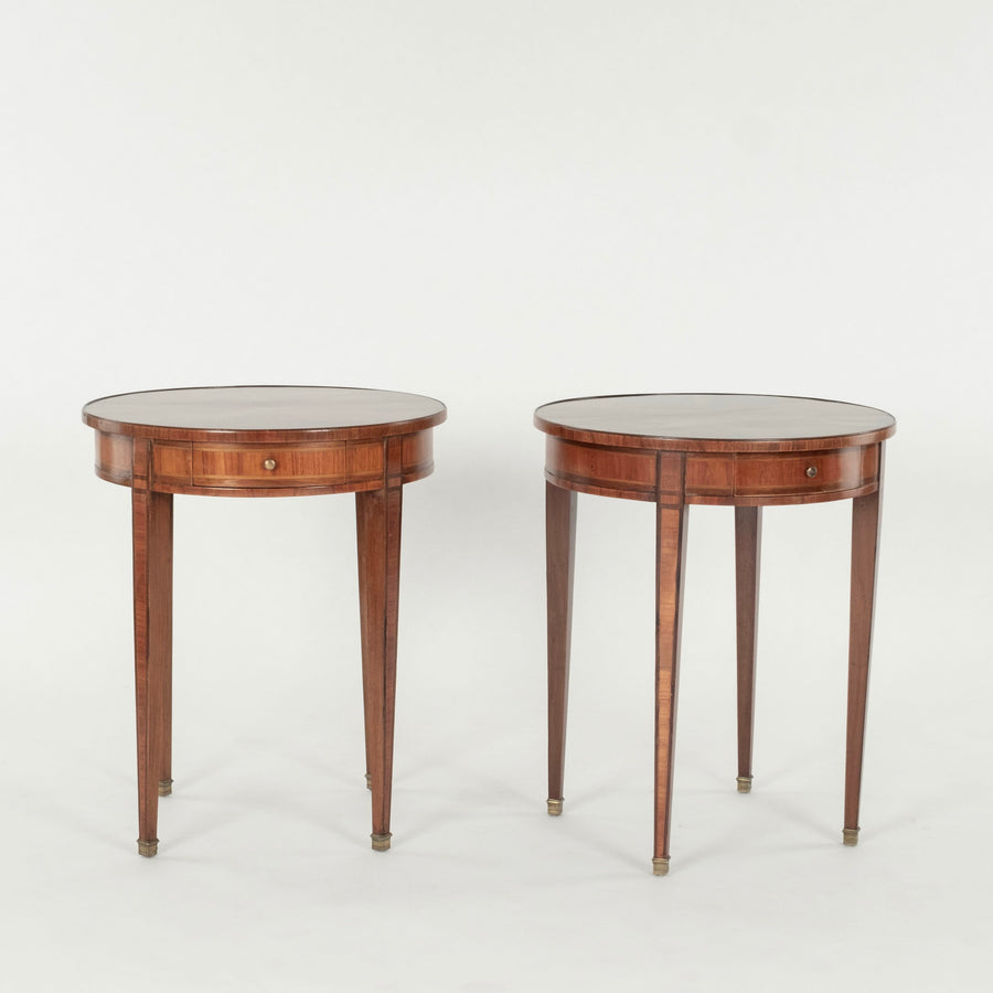 Pair French Louis XVI Style Walnut Tables