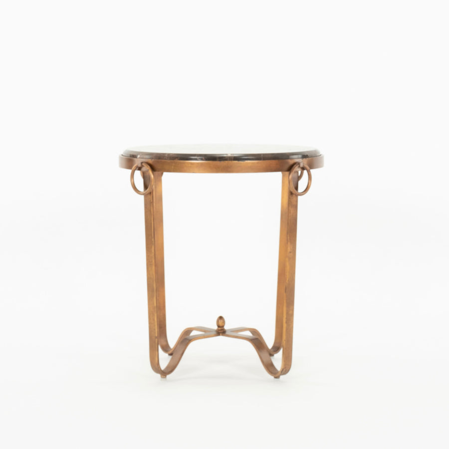 Pair Marble and Iron Side Tables
