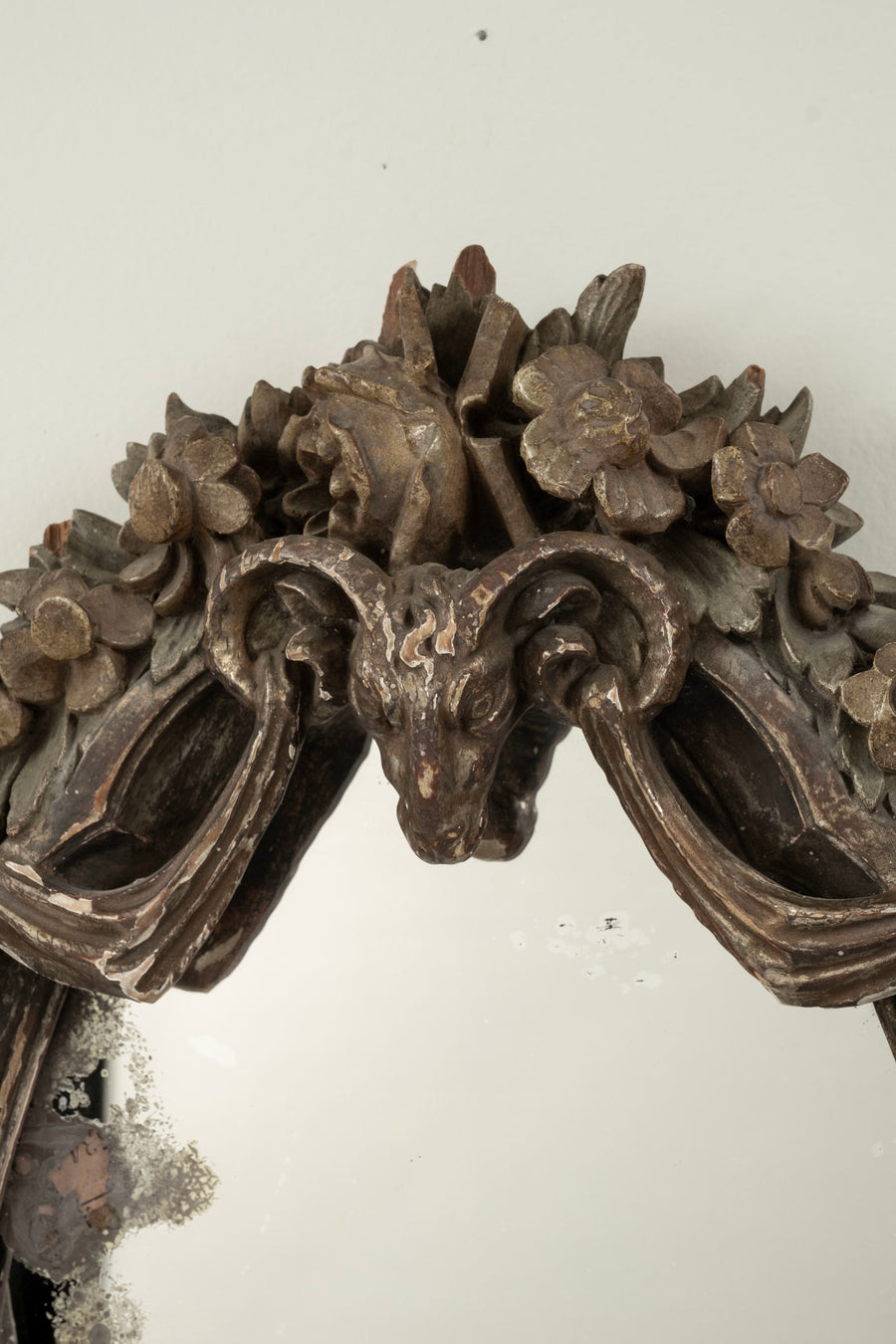 Pair 18th Century Ram Head Mirrors