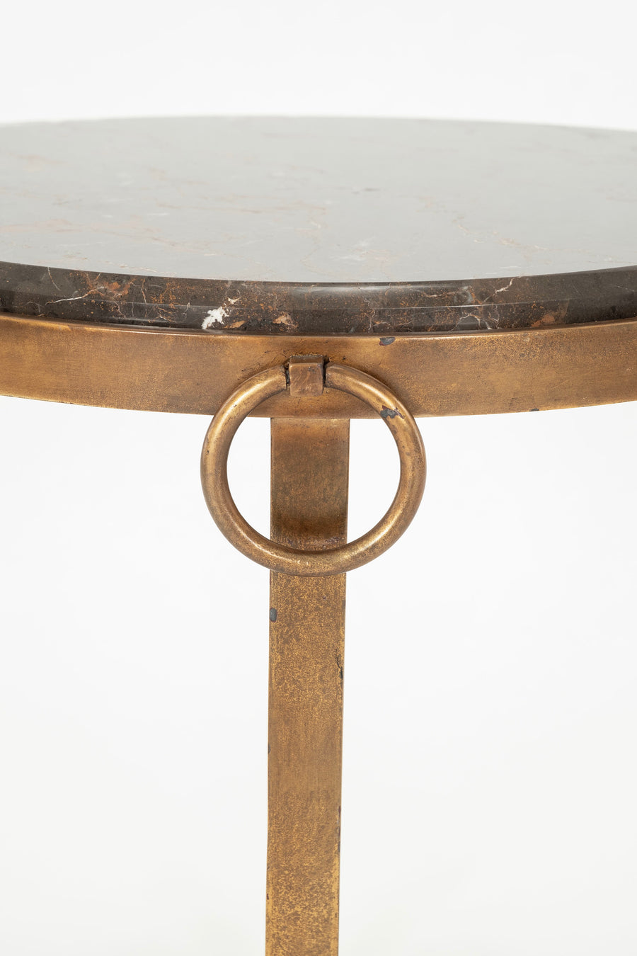 Pair Marble and Iron Side Tables