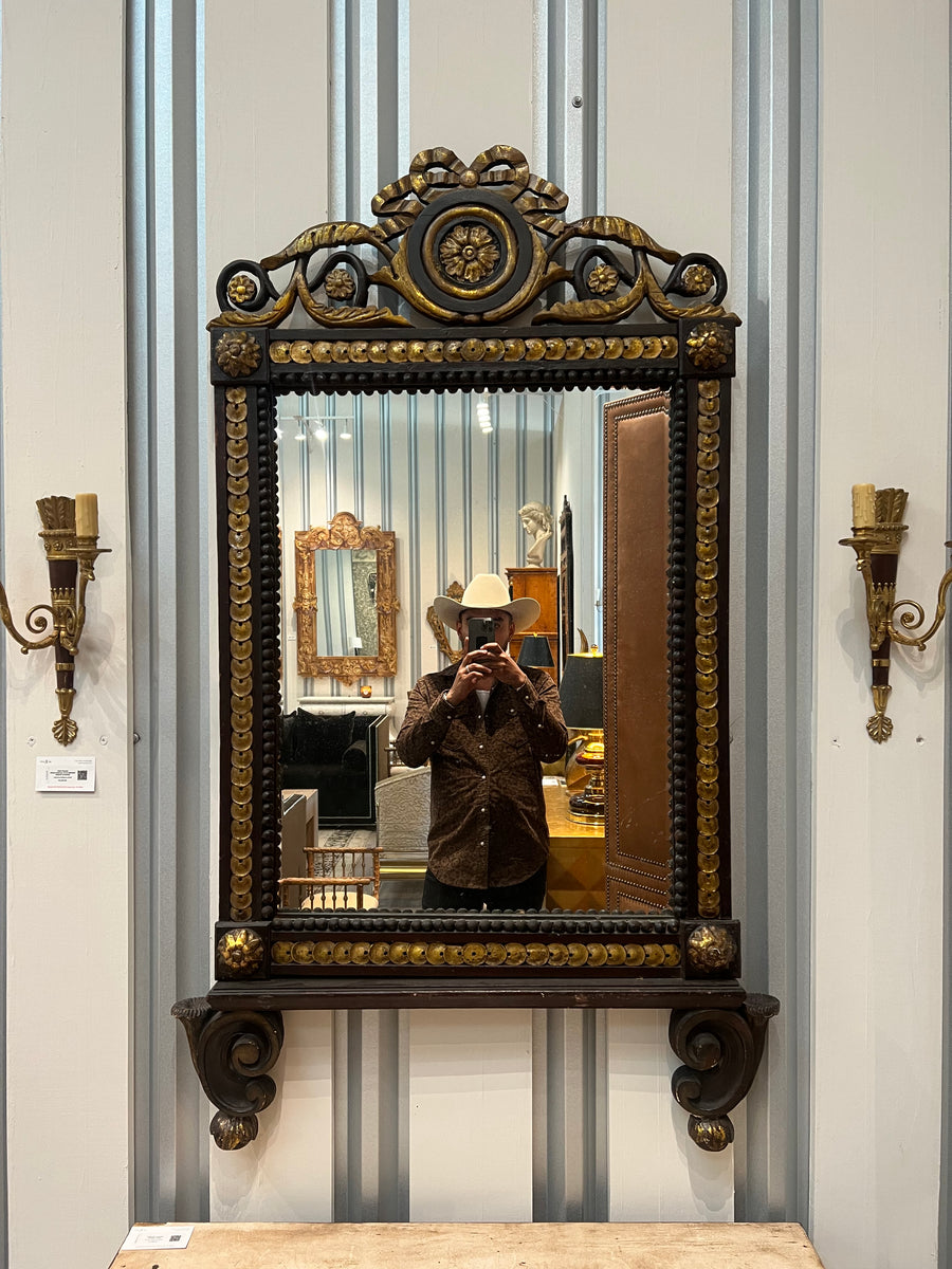 19th Century Italian Painted Giltwood Mirror