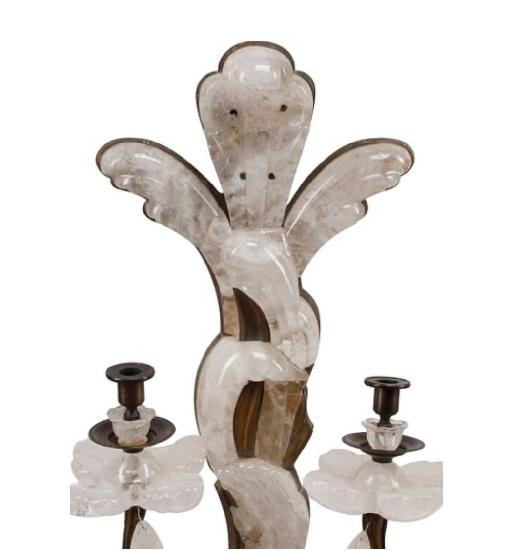 Pair 20th Century Bronze Rock Crystal Sconces – Moxie Interiors