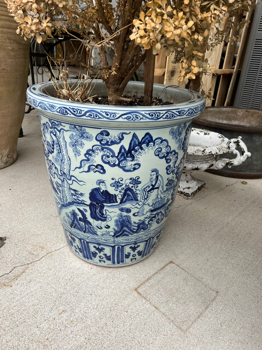 Chinese Blue and White Garden Pot