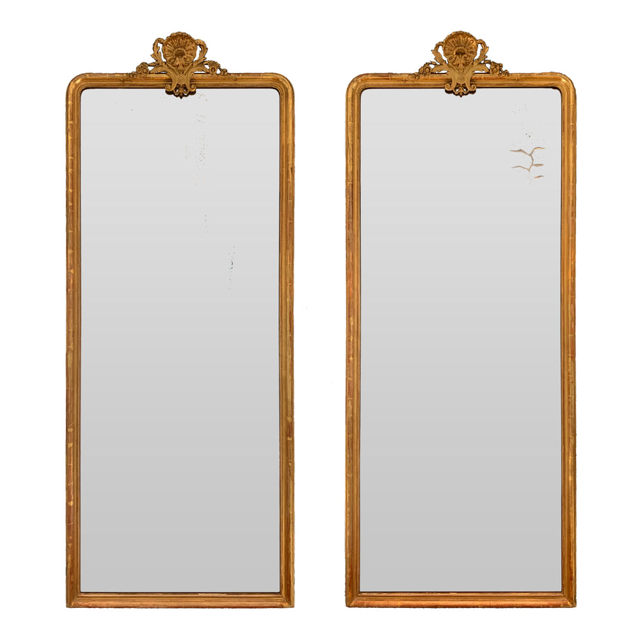 Pair 19th Century French Louis Philip Giltwood Mirrors