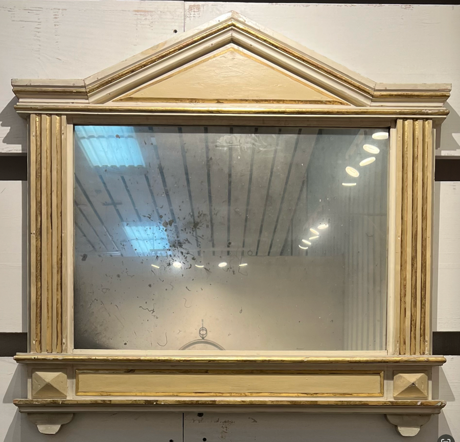Pair Neoclassical Painted Parcel Gilt Mirrors