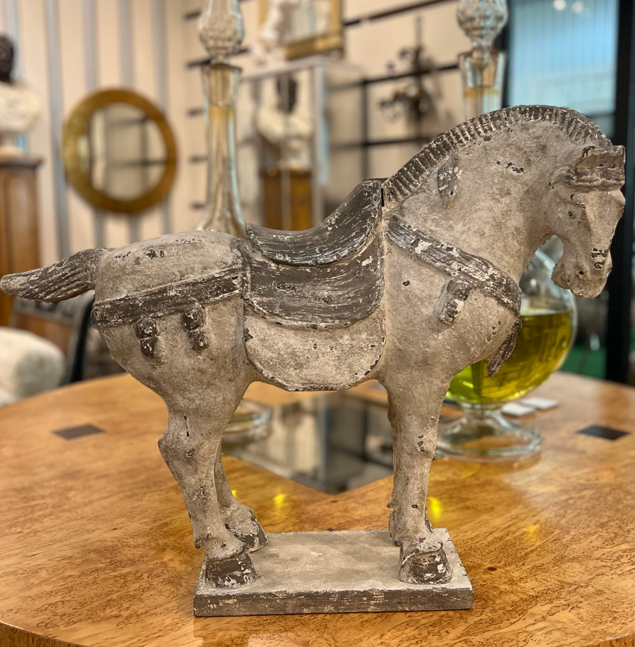 Vintage Chinese Plaster Tang Horse
