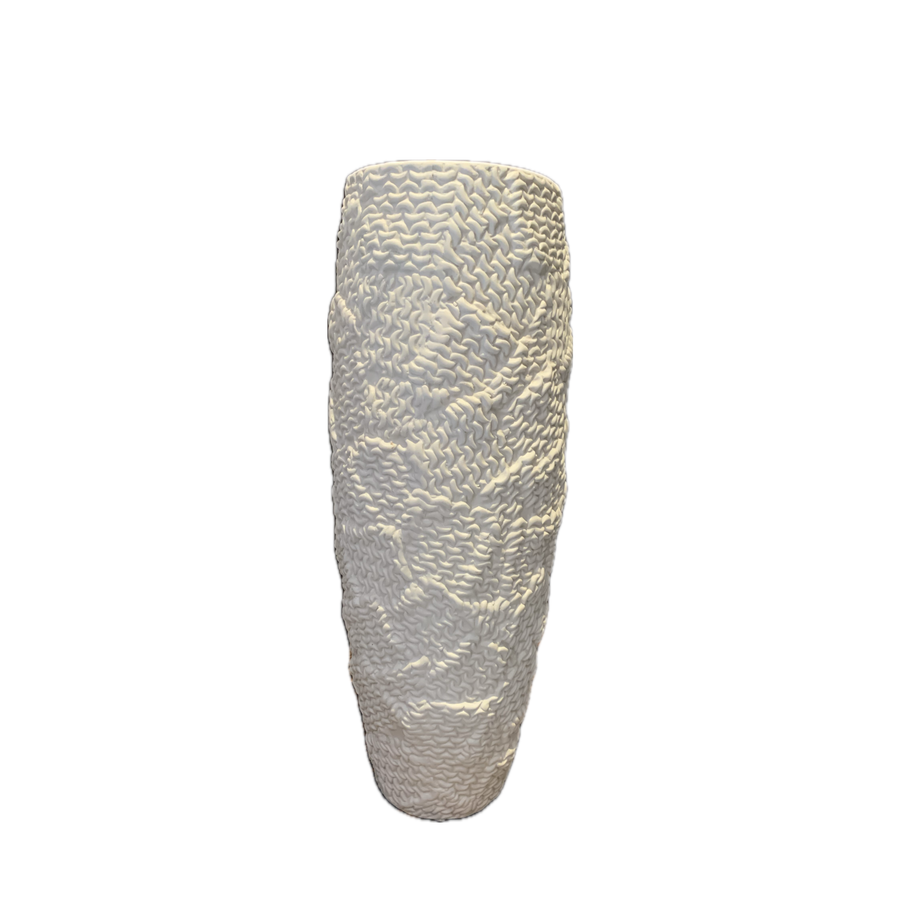 White Ceramic Mesh Vase