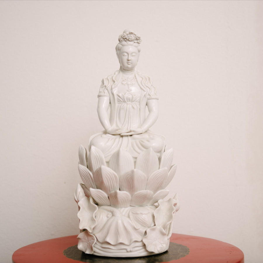 19th Century Chinese Blanc De Chine Goddess Of Mercy