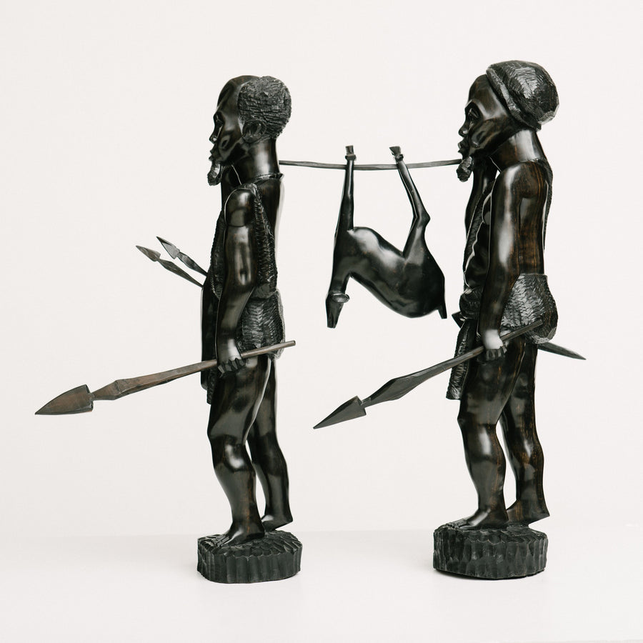 African Carved Ebony Hunters