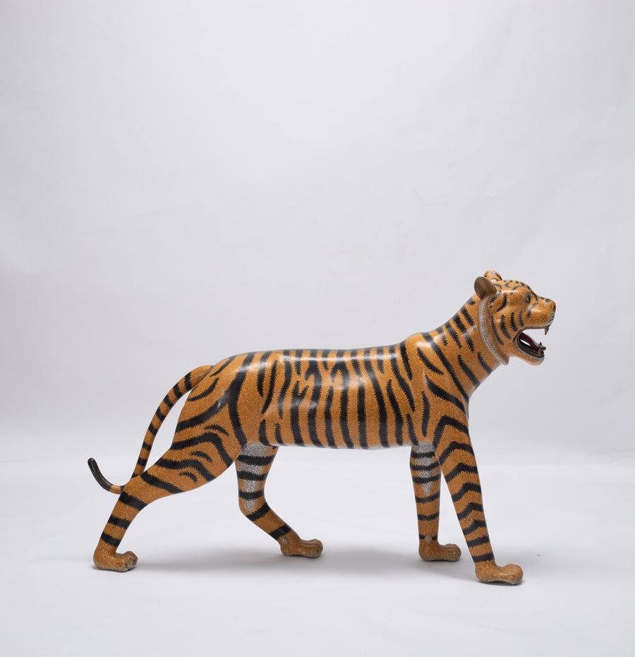 Pair Of Life-Size Chinese Cloisonne Tigers From The Baron Estate