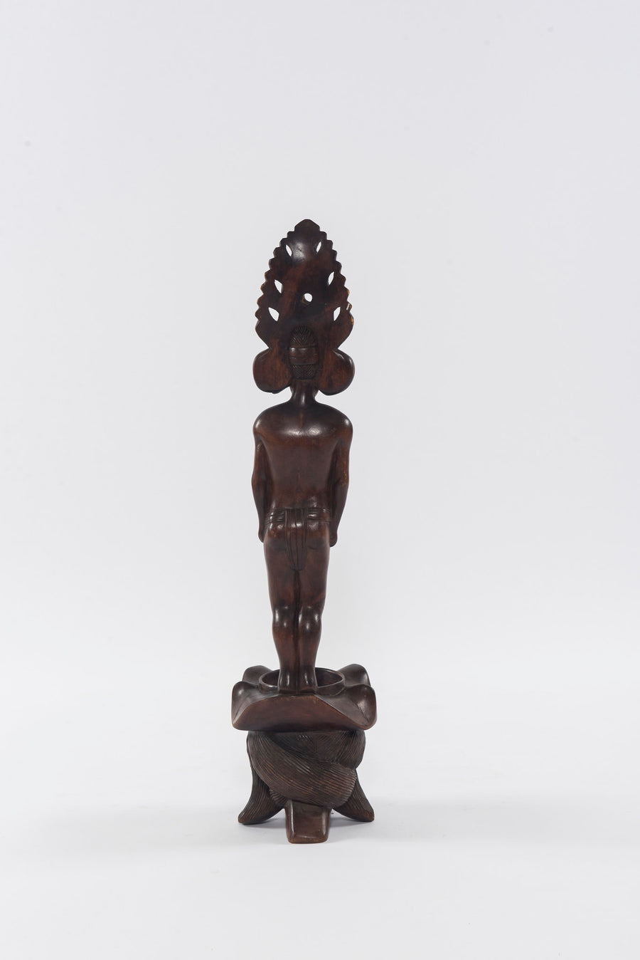 Carved Standing African Male Sculpture Head Pot