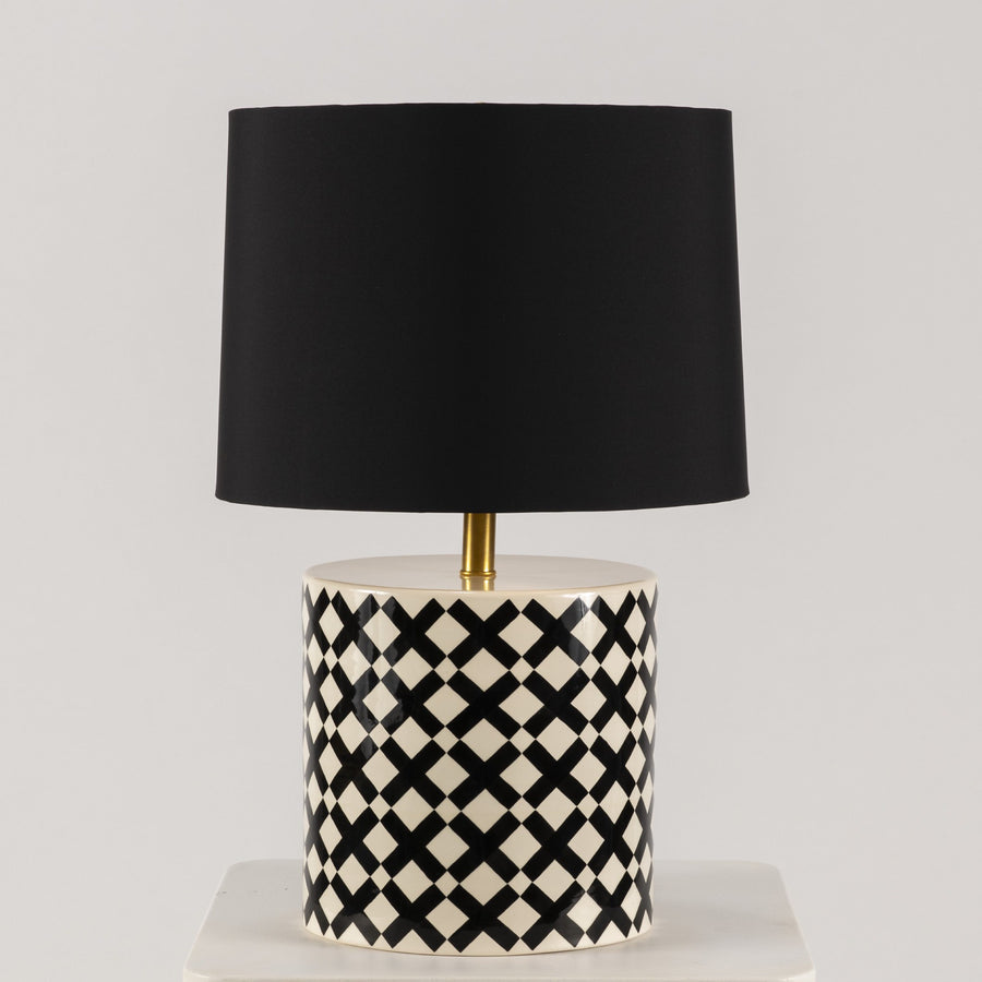 Justin Goodall “X” Art Pottery Lamp with Black Shade