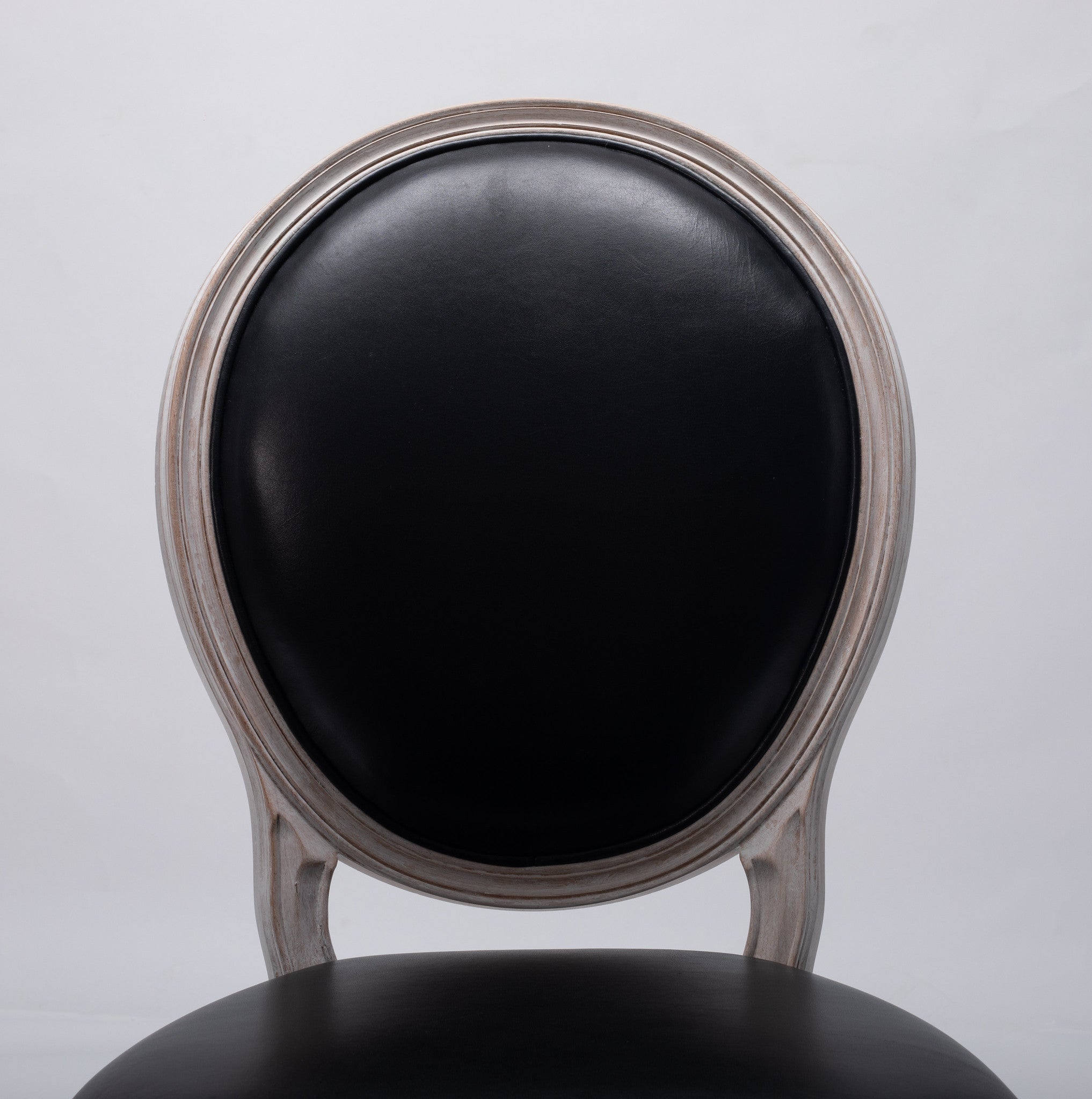 Louis XVI Oval Back Black White Chair