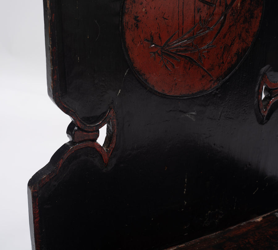 19th Century Carved Chinese Lacquered Chair