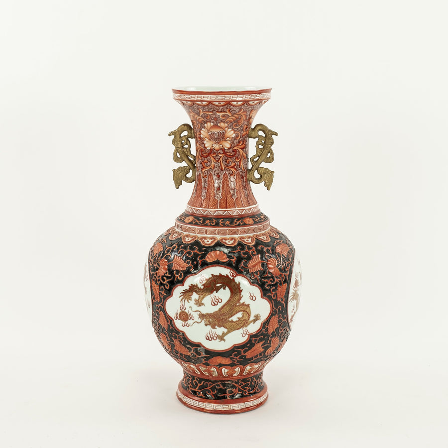 Chinese Baluster Vase with Dragon Motif