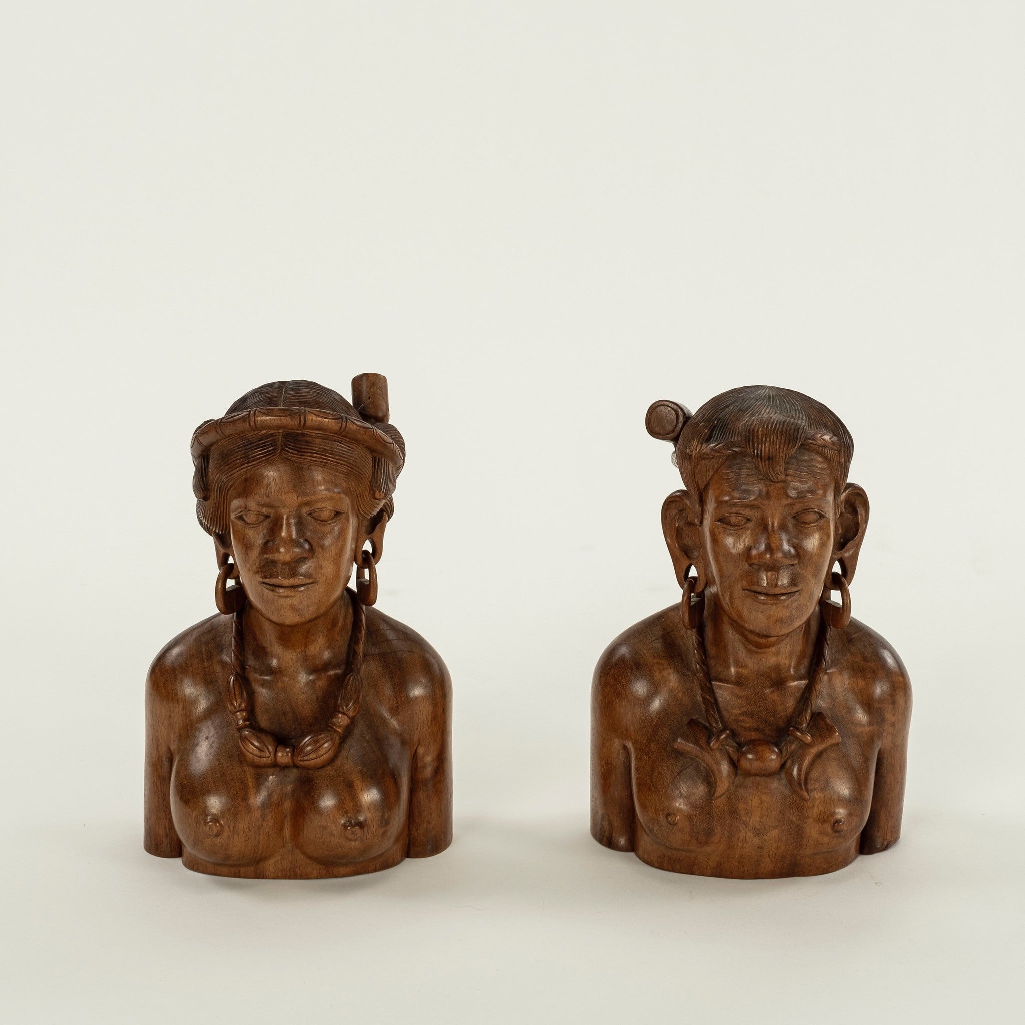 Pair Carved Filipino Tribal Busts – Moxie Interiors