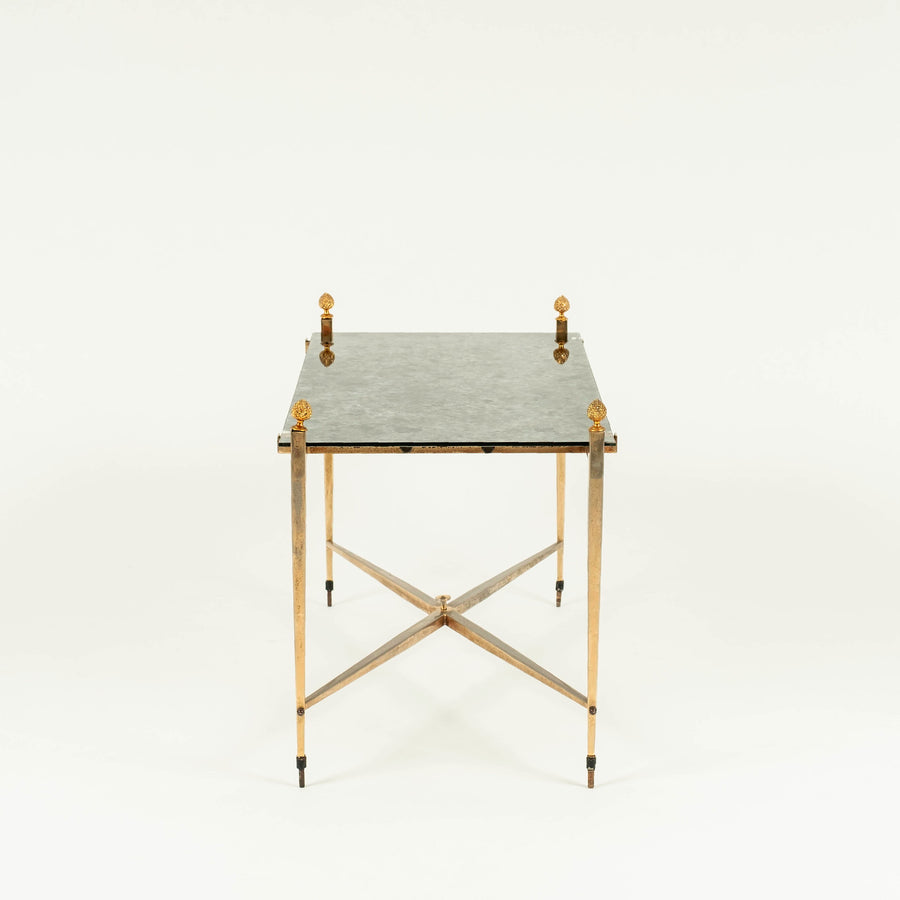 Maison Jansen Style Brass and Antiqued Mirror Cocktail Table