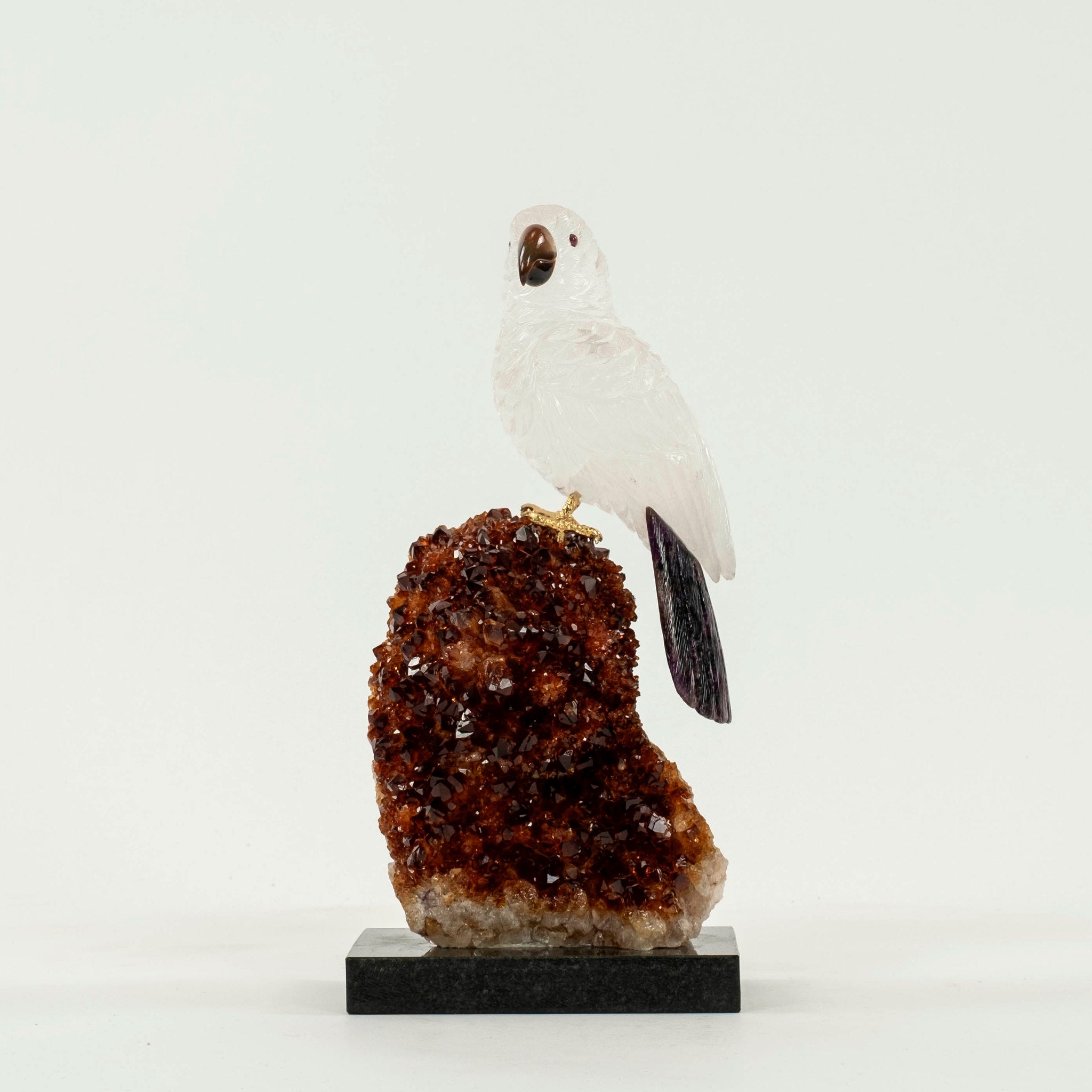 Crystal Carved Bird on Clear Quartz Cluster – Australis Crystals