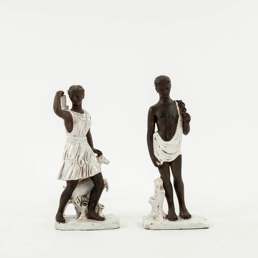 Pair of Italian Ceramic Greek-inspired Figures
