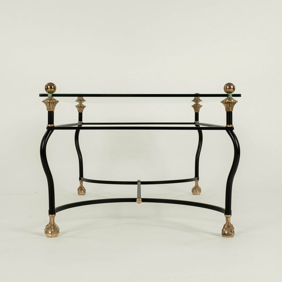 Hollywood Regency Iron and Brass Cocktail Table
