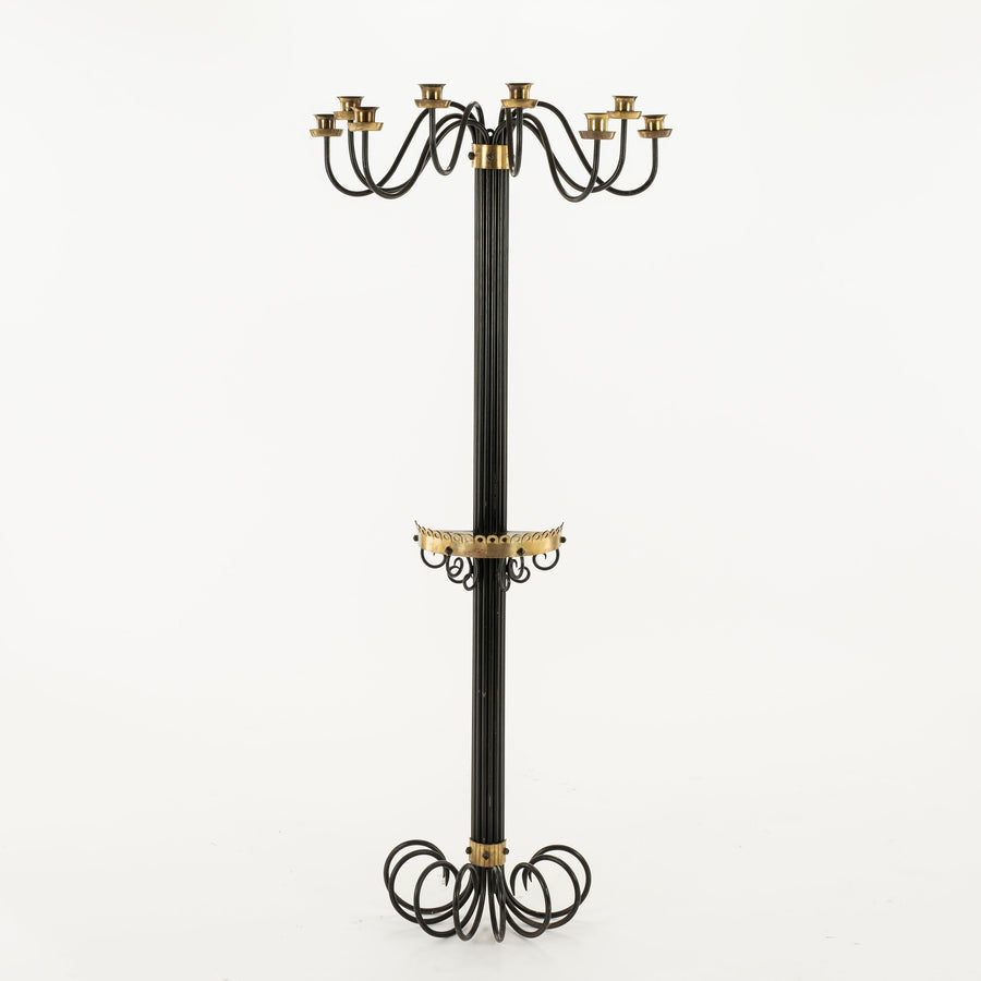 Jean Royère Style Branched Bouquet Iron and Brass Wall Sconces