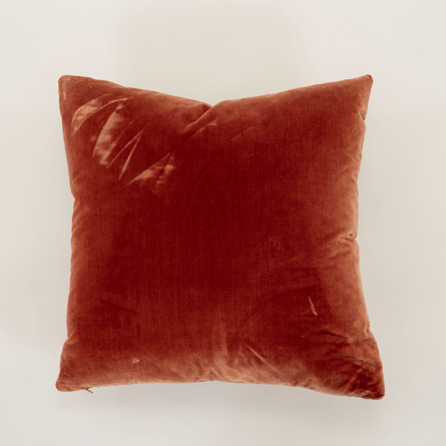 Custom Persimmon Silk Velvet Pillow