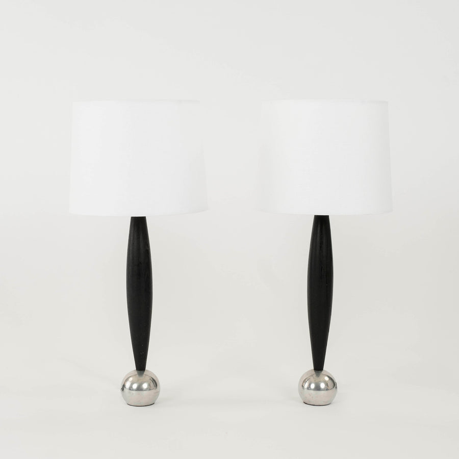 Pair French Atomic Table Lamps