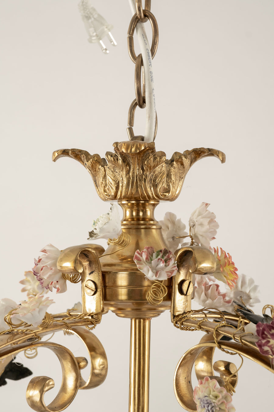 Porcelain-Mounted Bronze Dore Hall Lantern