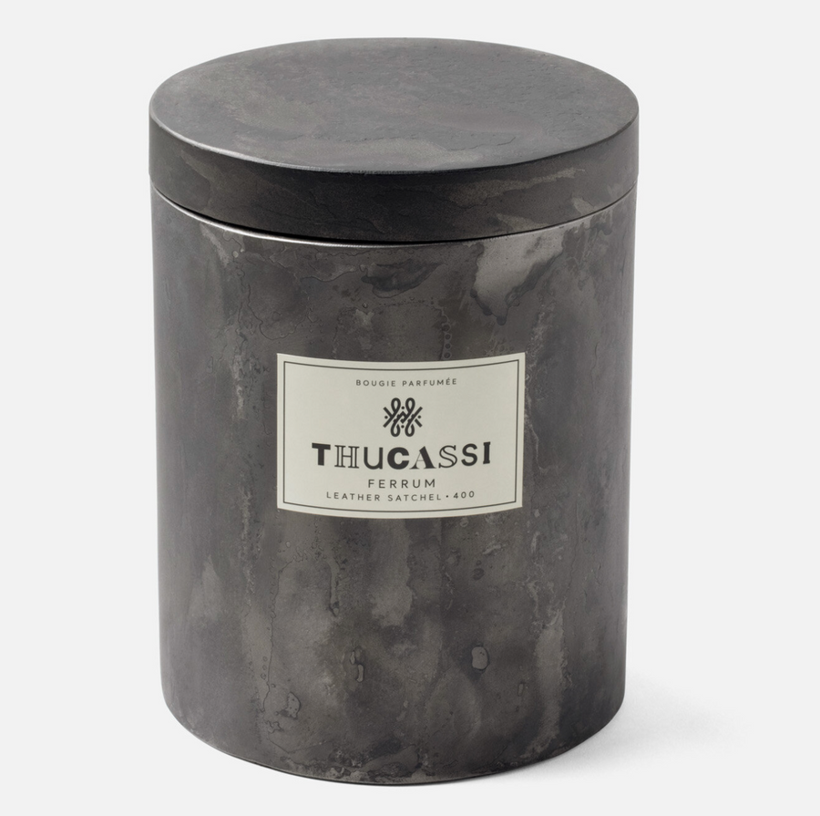 Thucassi Ferrum Leather Satchel 28 Ounce Candle