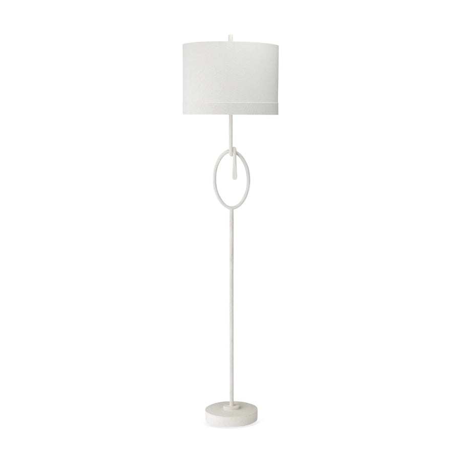 Contemporary White Gesso Knot Floor Lamp