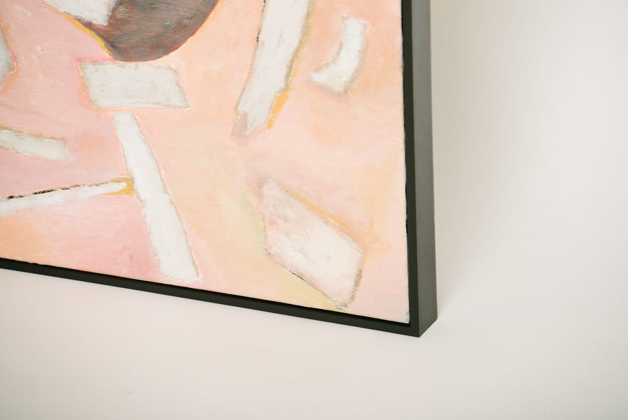 Pair Abstract Pink Paintings Deborah Gottlieb