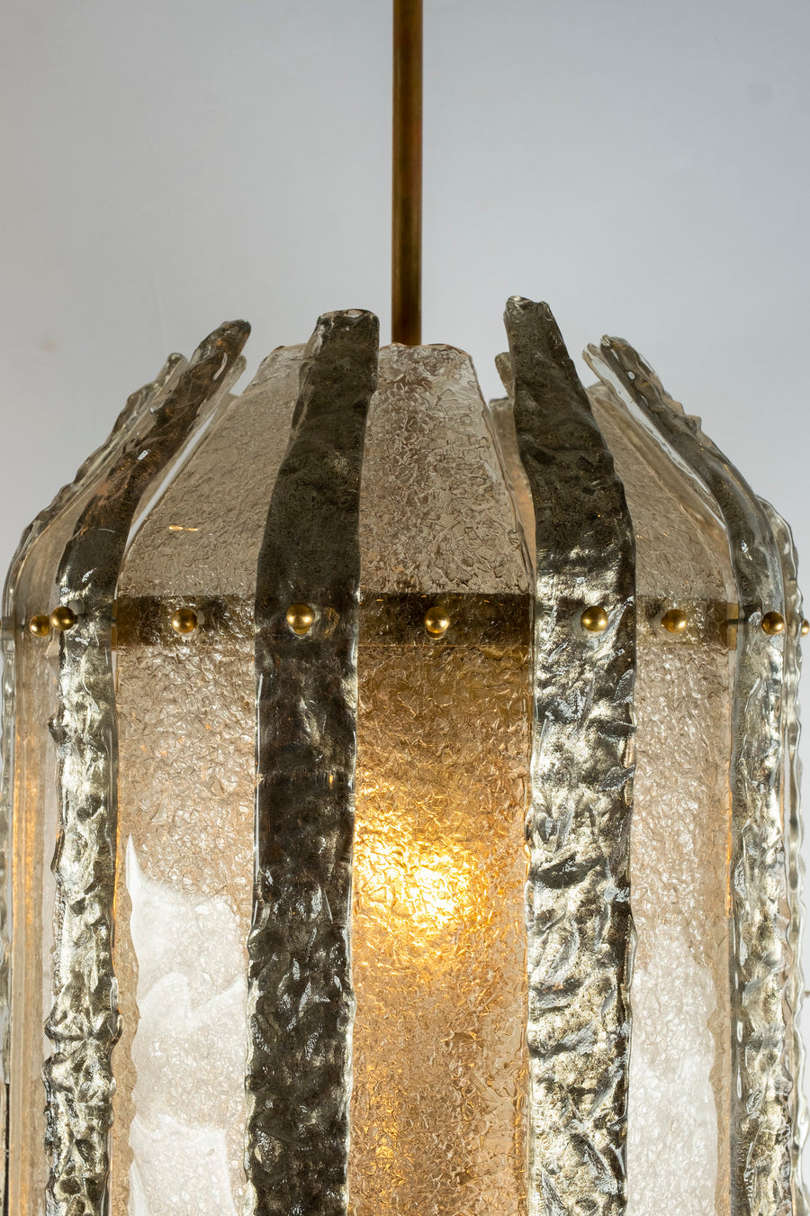 Murano Glass Silver and Clear Glass Lantern