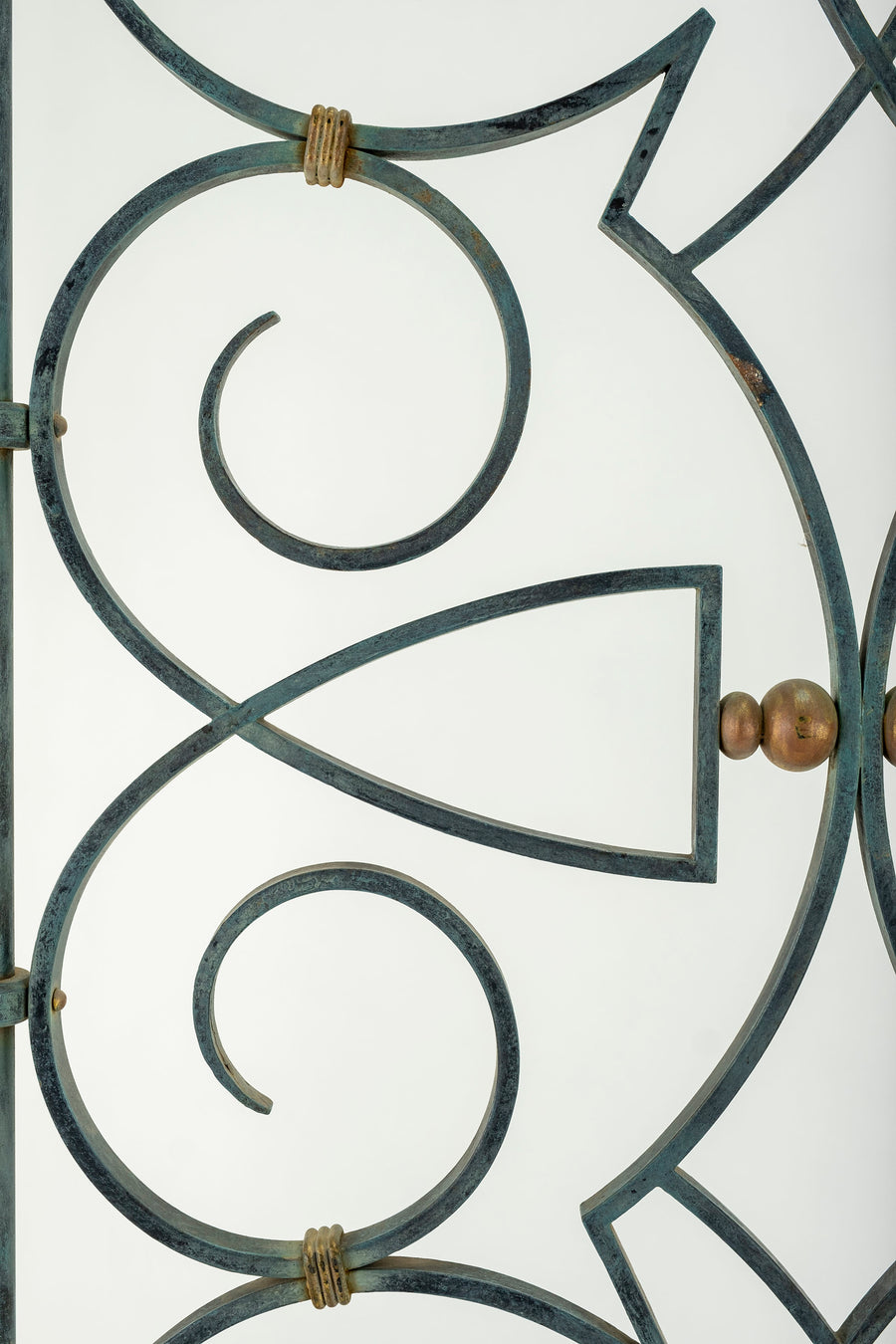 Poilerat Art Deco Iron and Brass Curved Panel Screen