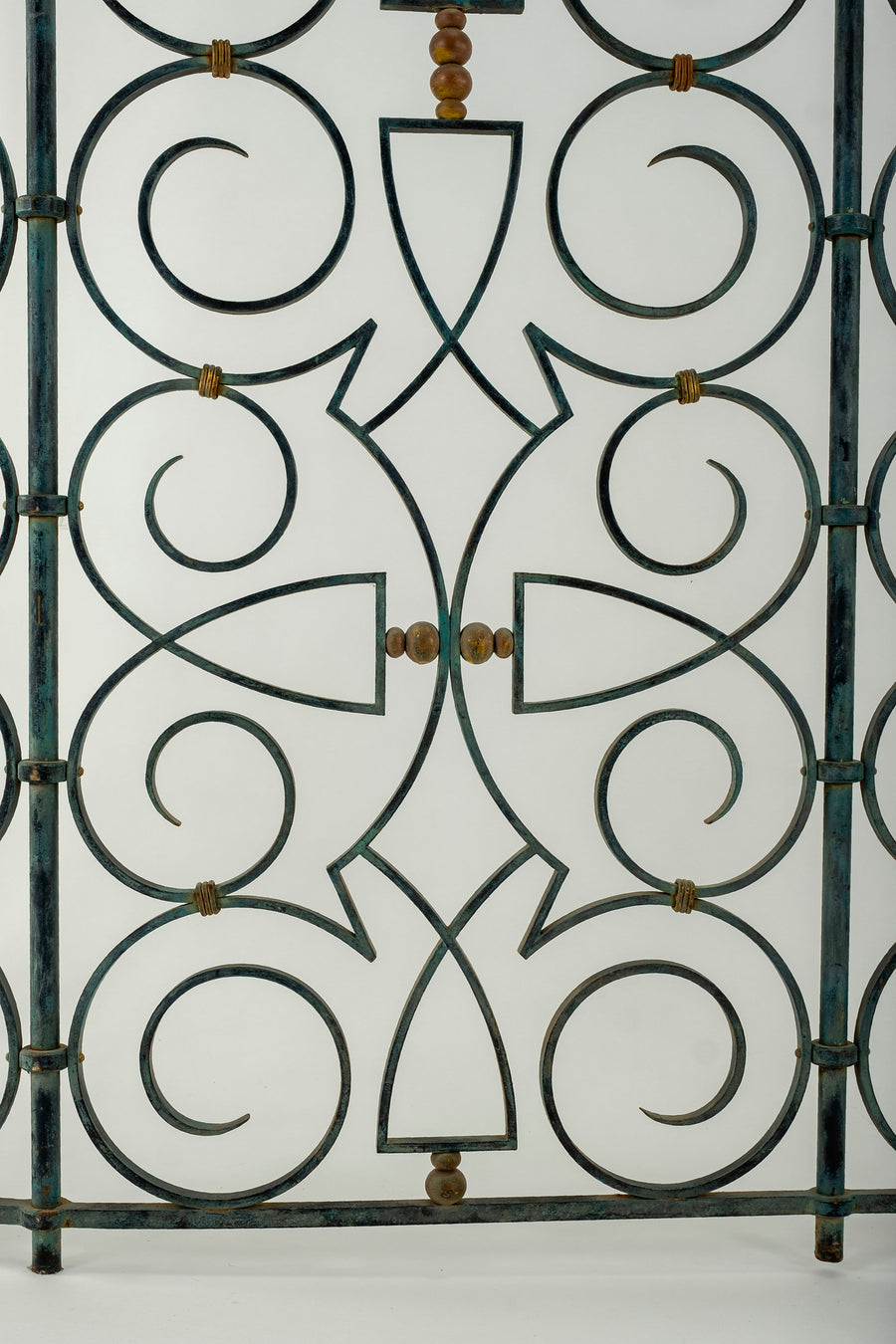 Poilerat Art Deco Iron and Brass Curved Panel Screen