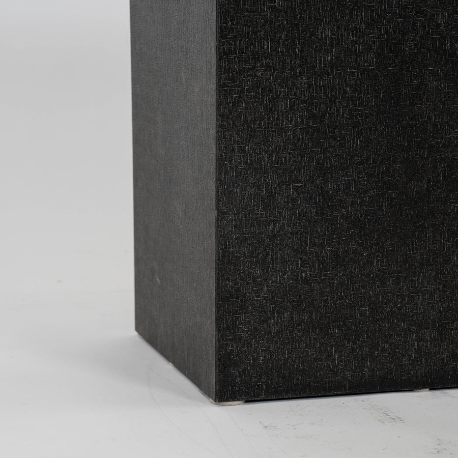 Hatched Black Granite Side Table