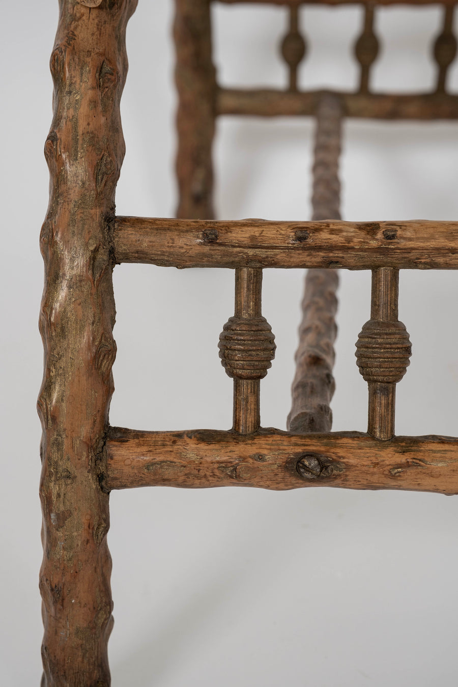 Pair 19th Century English Curule Willow Benches