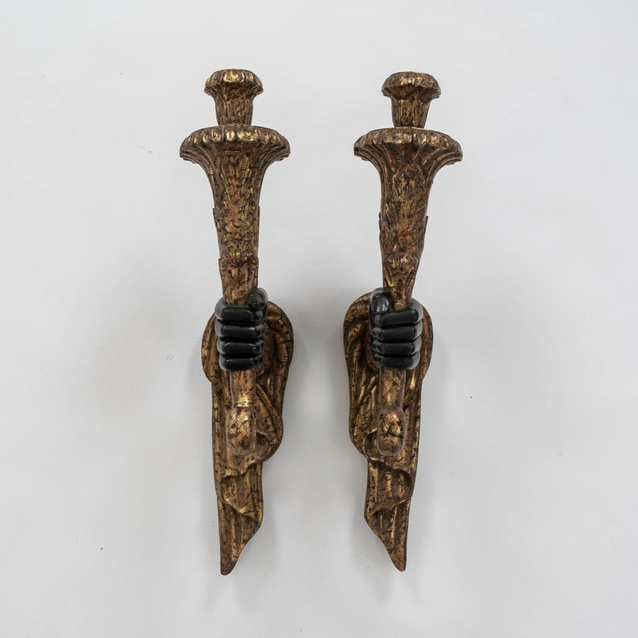 Pair Giltwood Hand Sconces