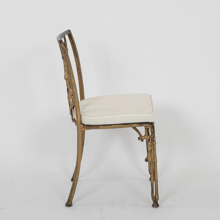 Aesthetic Bamboo Gilt Iron Side Chair