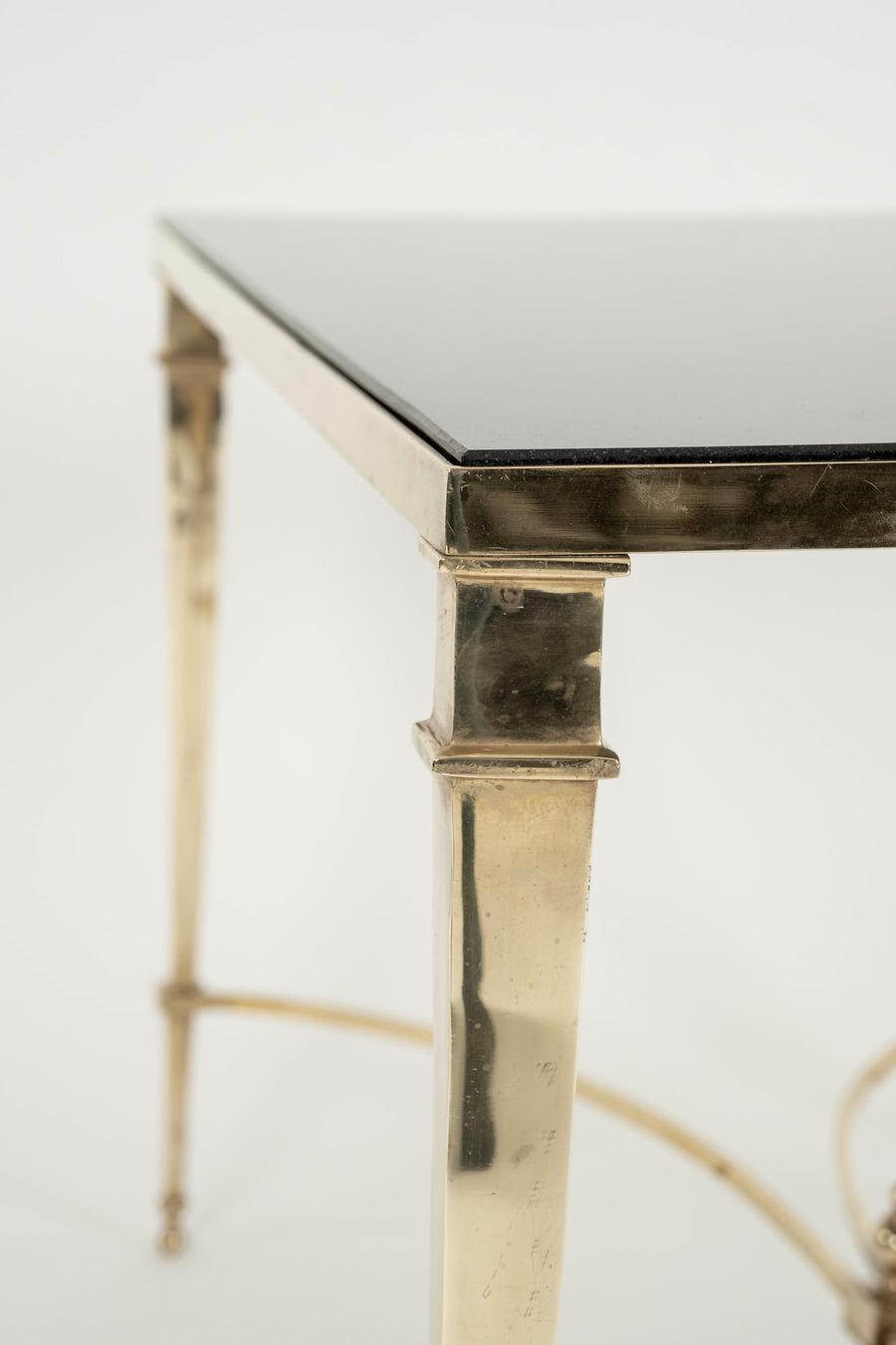 Jansen Style Brass Granite Cocktail Table
