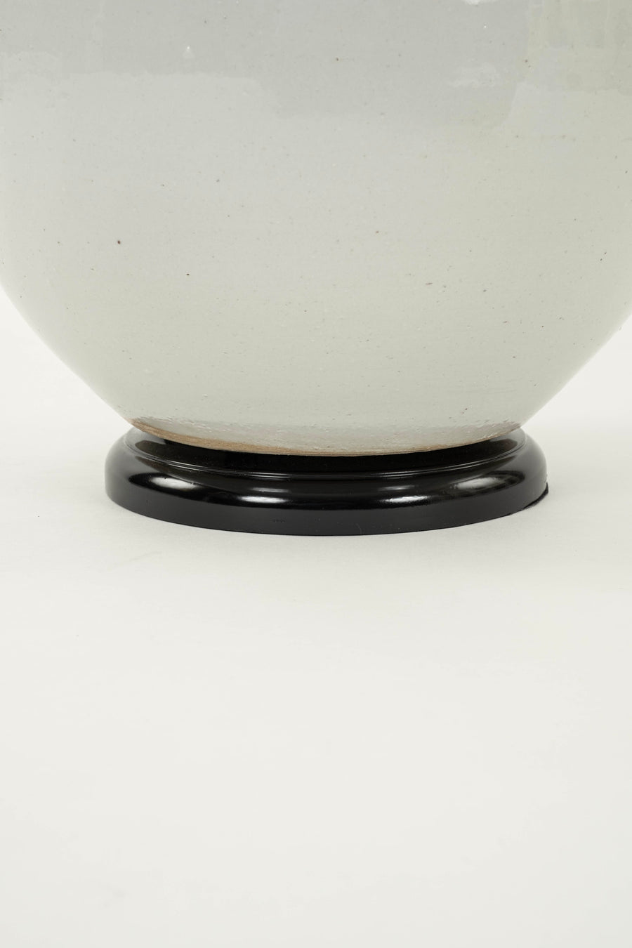 Pair White Glazed Ceramic Gourd Table Lamps